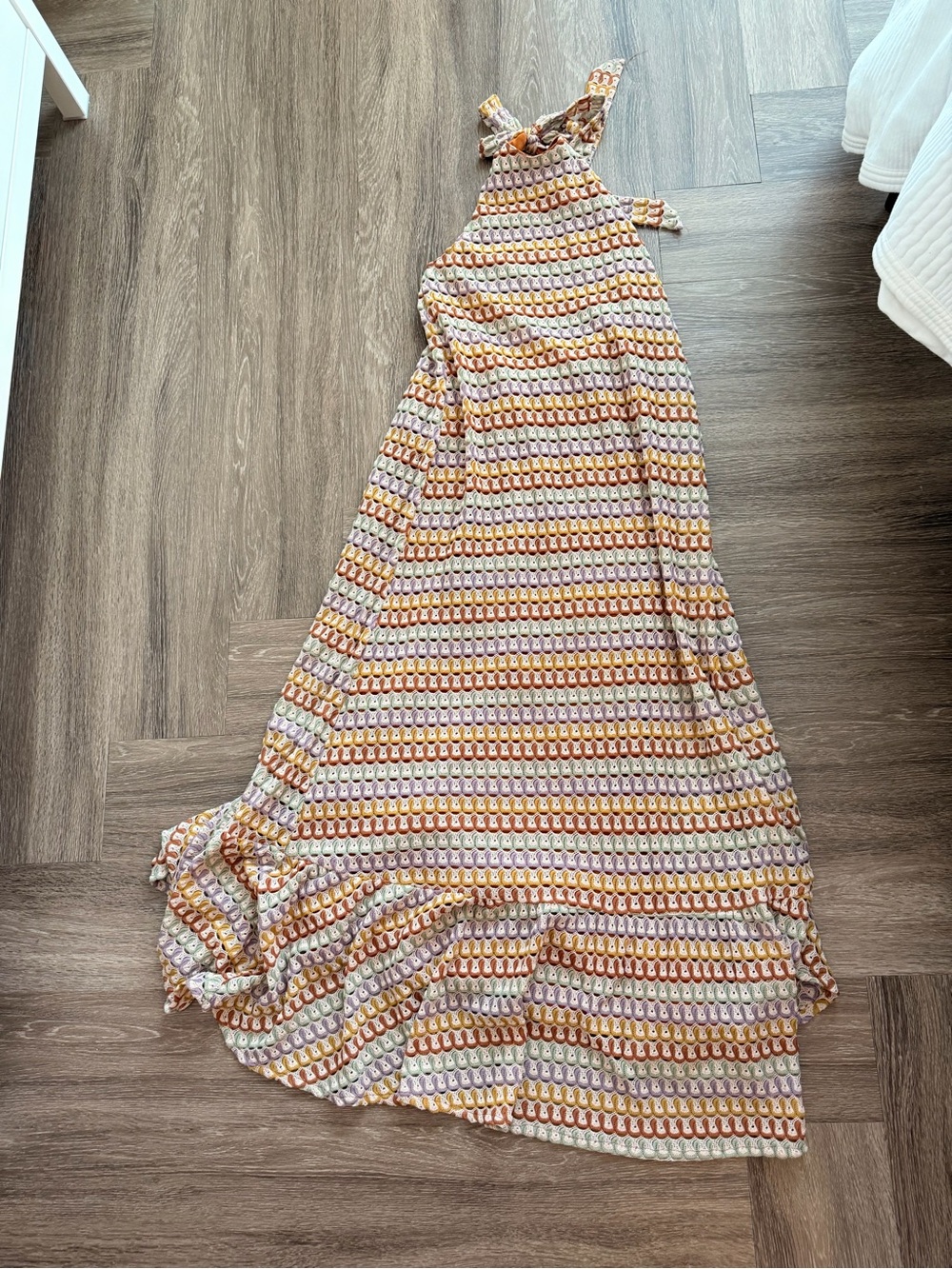 fab'rik Multicolor Patterned Maxi Skirt - Pink, Orange & Cream